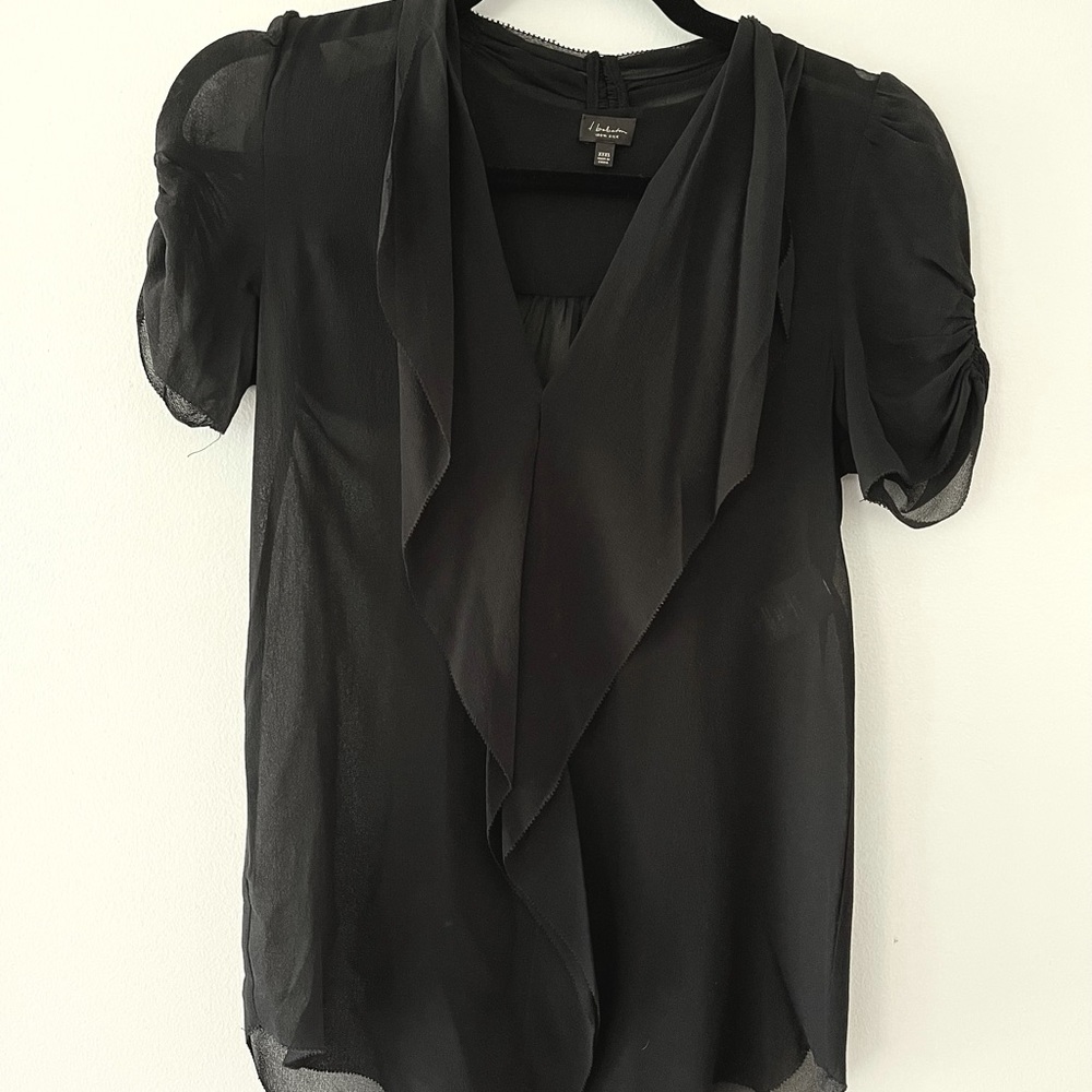 Aritzia Silk Ruffle Blouse